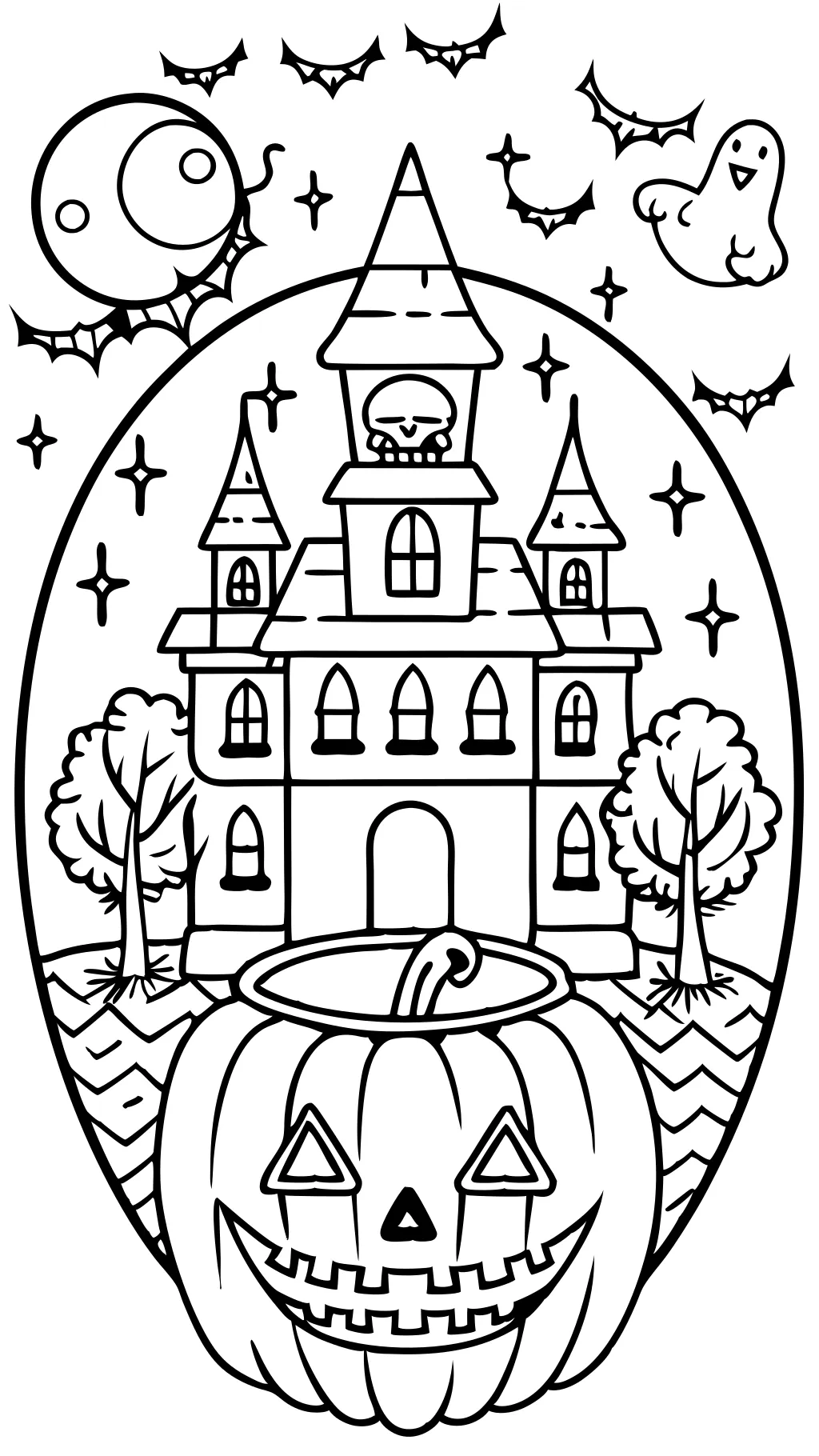 printable coloring pages halloween for adults